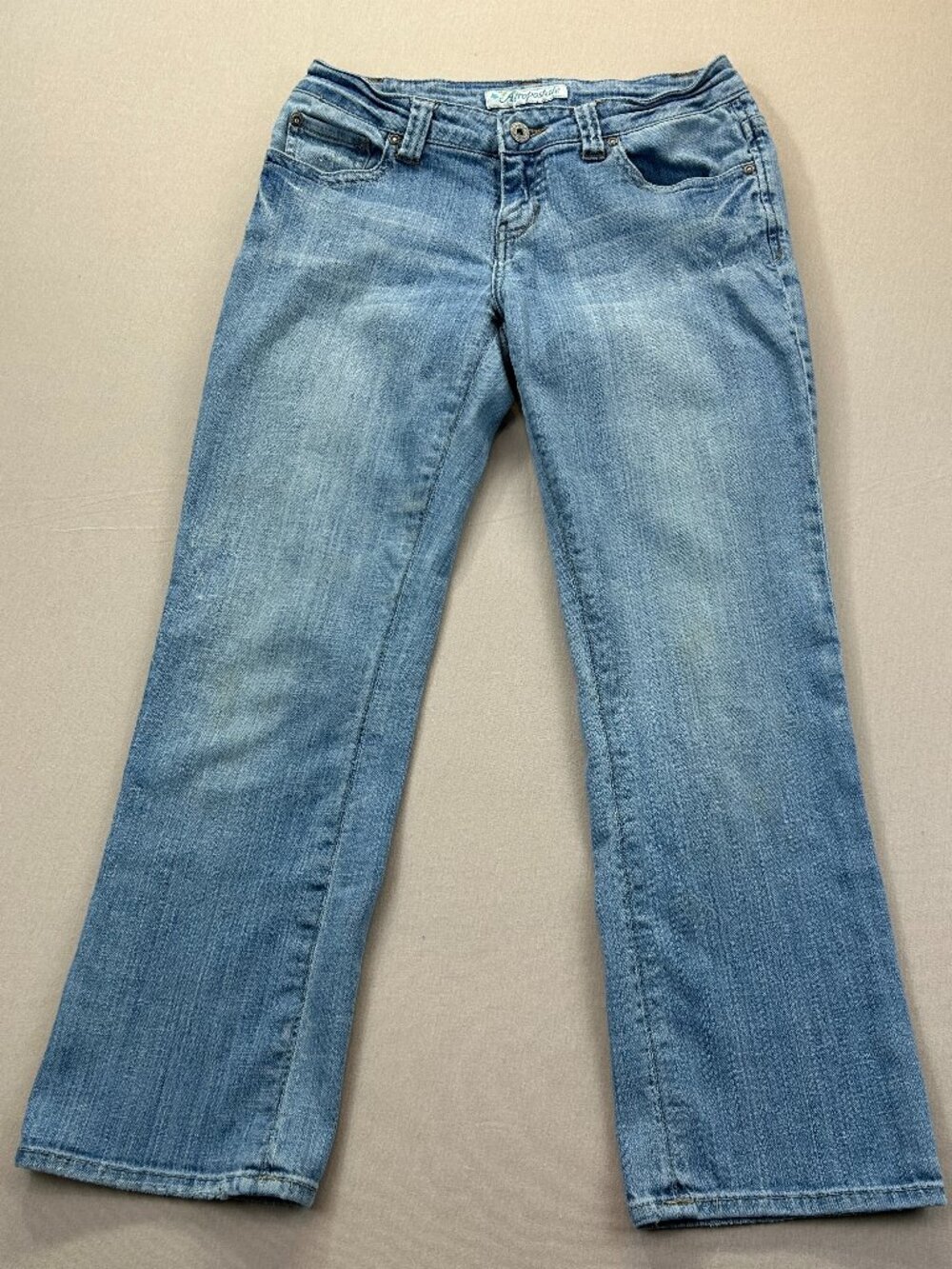 Aeropostale Jeans Womens Size 3/4 Light Wash Blue Denim Straight Stretch